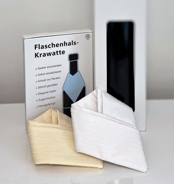 BUNDLE: Flaschenhals-Krawatte ROYAL Collection XL (2 Stück) & Flaschenverpackung